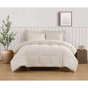 Open Box - Truly Soft -  2pc Twin/Twin Extra Long Comforter Set  Beige